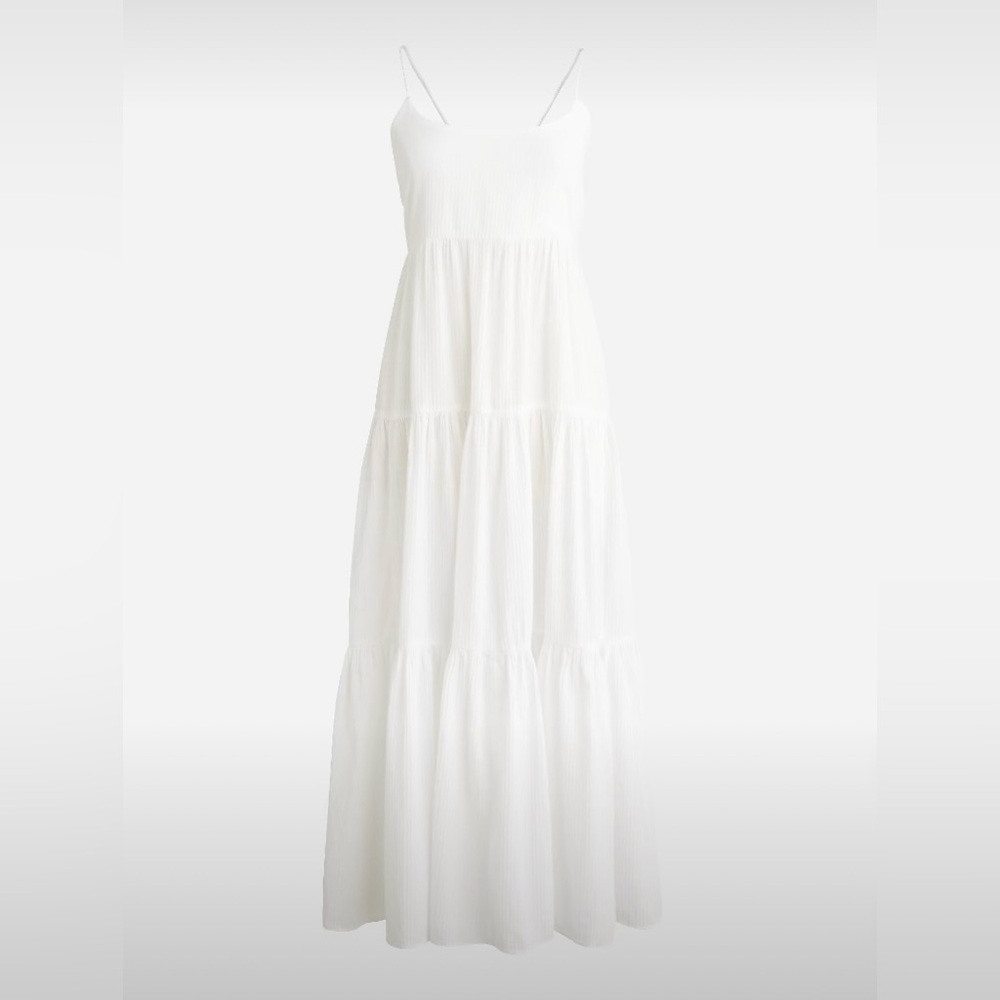J Crew Bow-back tiered maxi dress